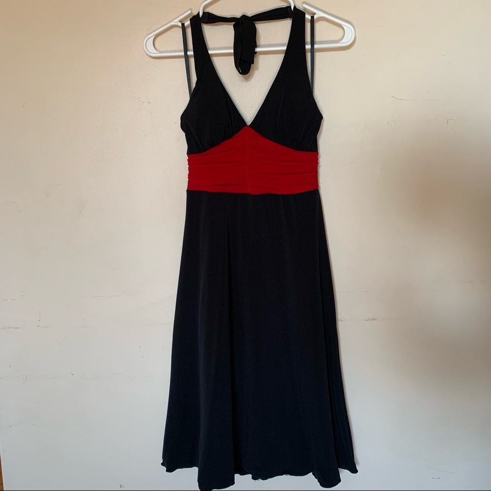Black and Red Halter Dress